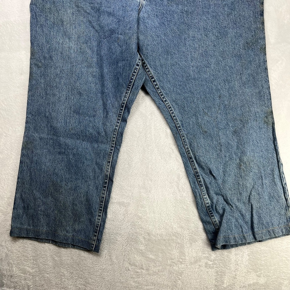 Lee Straight Leg Jeans Mens Blue Denim High Rise Pockets Classic Zip Fly - 50X27 - Picture 12 of 13